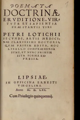 Title page of Poemata, 1561