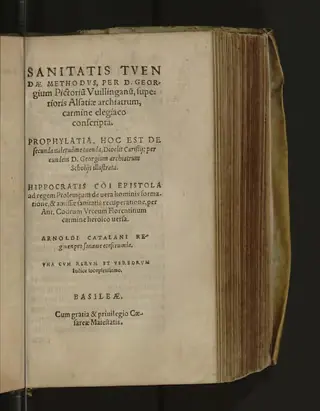Title page of Sanitatis tuendae methodus, 1561