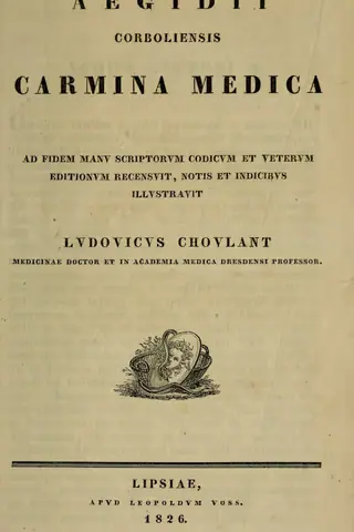 Title page of Aegidii Corboliensis carmina medica, 1826